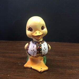 Ukrainian Folk Art Fantasy Porcelain Hand Painted Boy Duck.